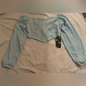 Shein Icon off the shoulder cropped sweatshirt (never worn)
